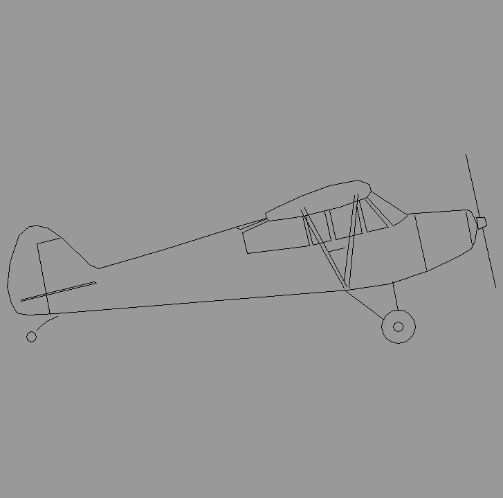 Bloque Autocad Vista de Avioneta  Diseño 01 Bibliot. 2D-3D en Perfil